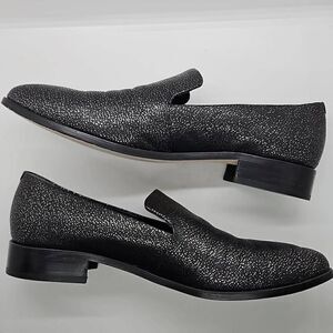 Size 8 Womens Paige Metallic Pointed Loafers Gunmetal